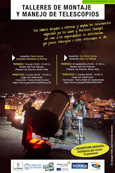El Cabildo organiza dos talleres de montaje y manejo de telescopios dirigido a los guías starlight