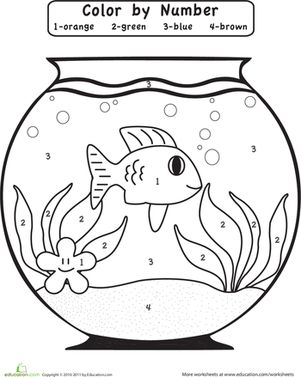 Tranh cho bé tô màu theo chủ đề bình cá