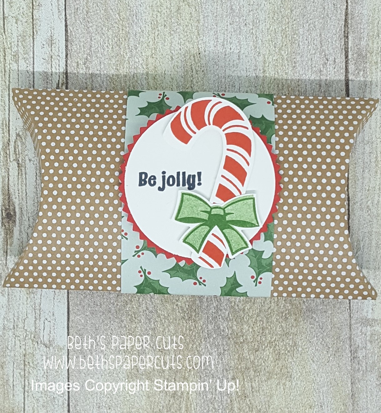 Beth's Paper Cuts Candy Cane Pillow Boxes