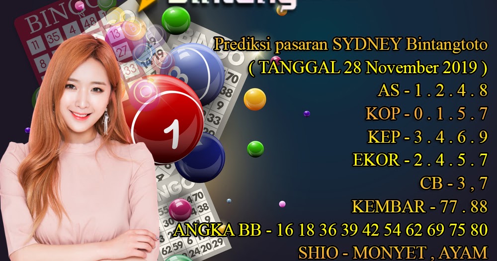 All Owner Prediksi pasaran SYDNEY Bintangtoto ( TANGGAL 28 November 2019 )