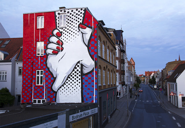 Public Art Horsens recently took place on the streets of Horsen in Denmark where Chifumi was invited to work on the side of a building.