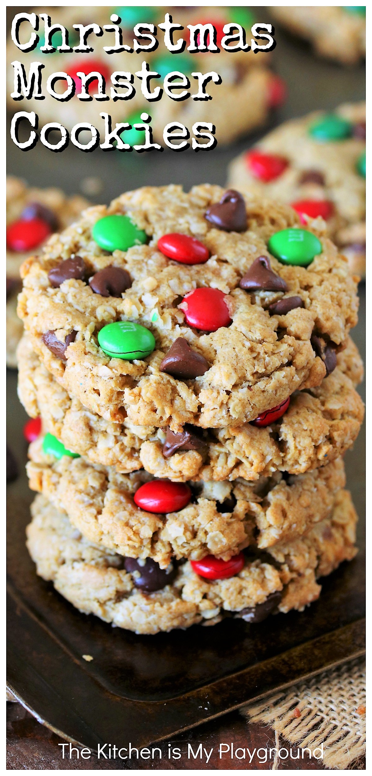 Christmas Monster Cookies | The Kitchen is My Playground