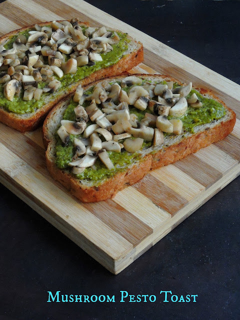 Mushroom pesto toast