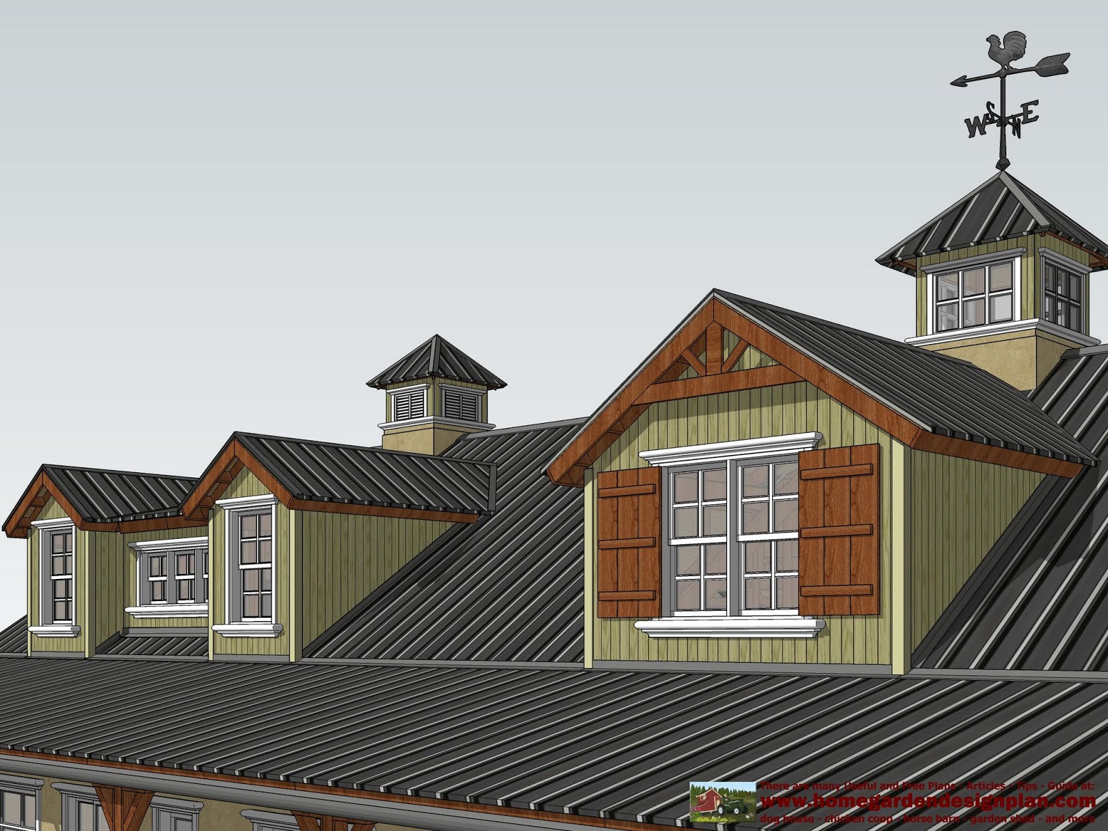 home garden plans: hb100 - horse barn plans - horse barn