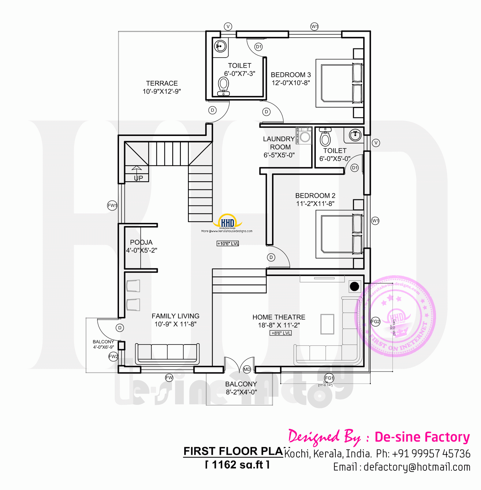 Floor plan of ultra modern house - Kerala home design and floor plans