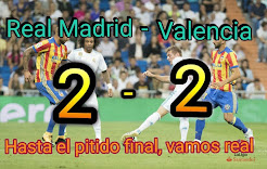 Último partido: Real Madrid 2-2 Valencia. ¡Hasta el pitido final, vamos Real!