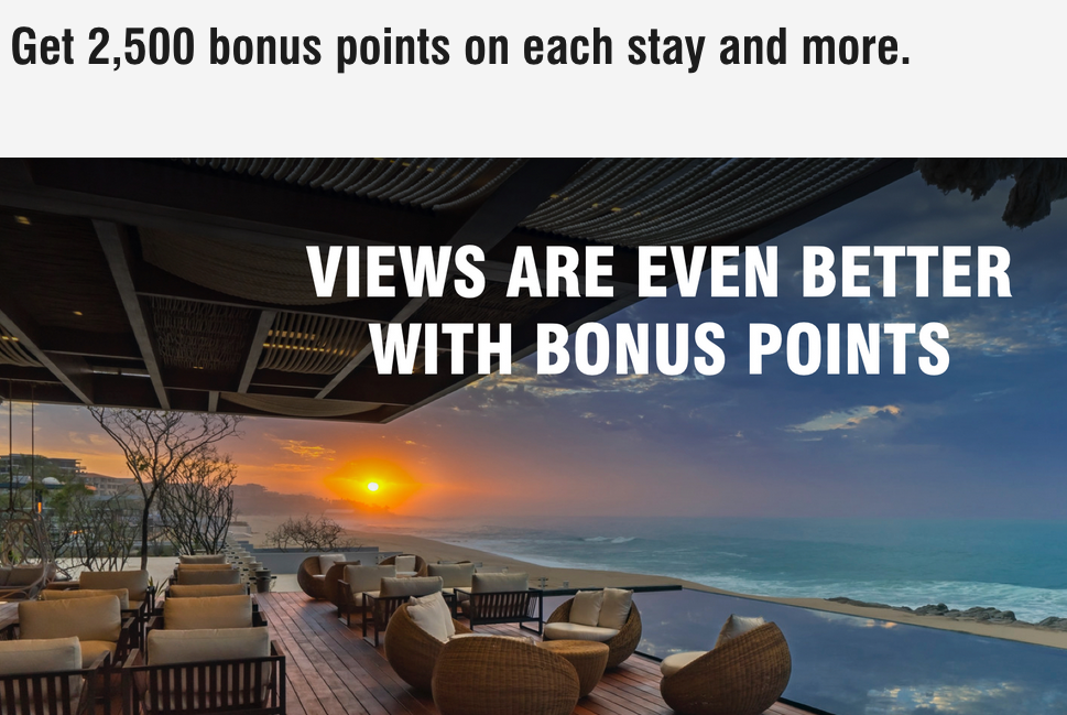 Marriott Bonvoy Earn 2,500 bonus points per stay + extra points after multiple stays Rewards