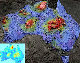 Avustralyada Bulunan Termal Yanardağlar Haritası