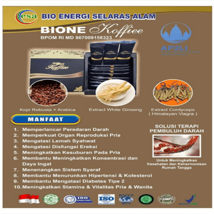 Bione Koffiee : Kopi Herbal Untuk Kesehatan Meningkatkan Stamina Pria Dan Wanita Bione Koffiee : Kopi Herbal Untuk Kesehatan Meningkatkan Stamina Pria Dan Wanita