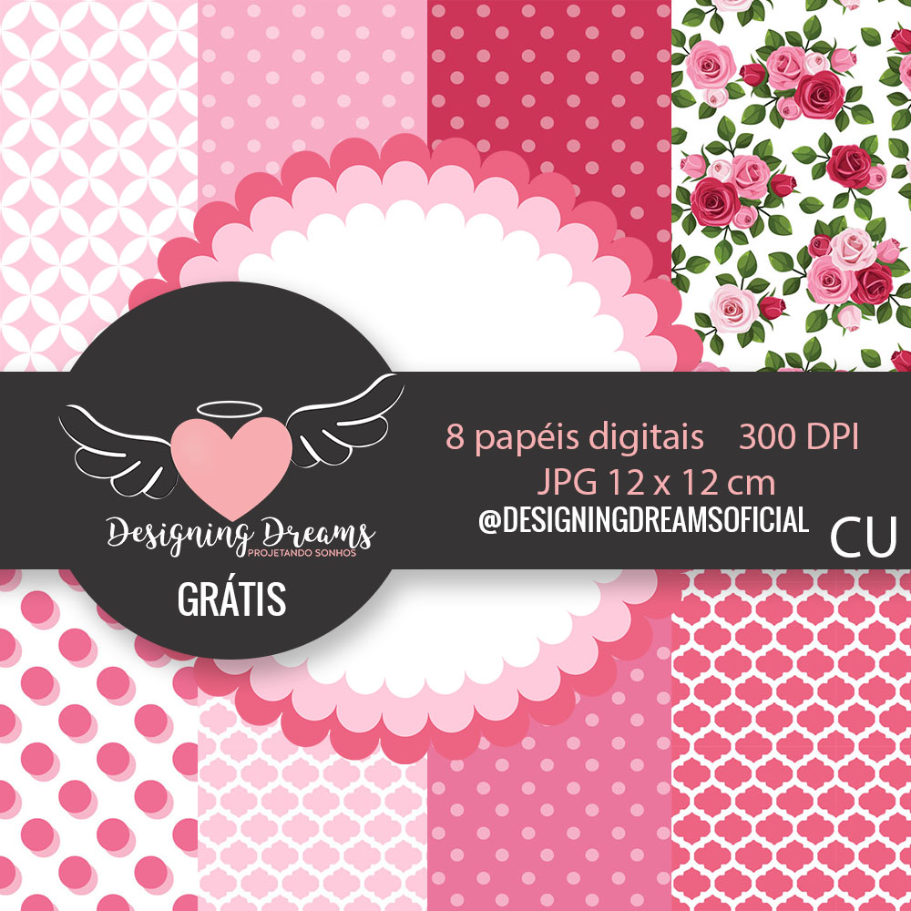 Kit Digital Rosas delicadas Grátis  Caixas personalizadas, Kit digital,  Artesanatos fáceis