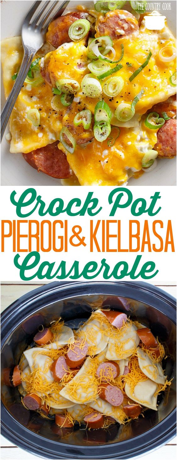 Crock Pot Chêêsy Piêrogi and Kiêlbasa Cassêrolê Hobbies Cooking