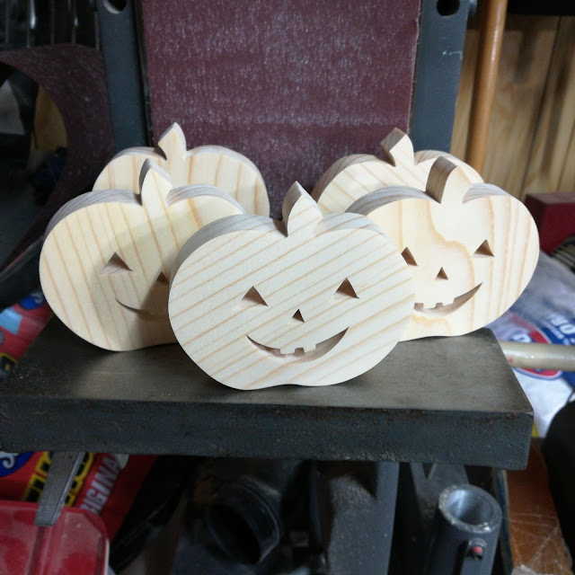 Handmade Wood Halloween Jack-o-Lantern Cutout/Shape for Crafts or Toys