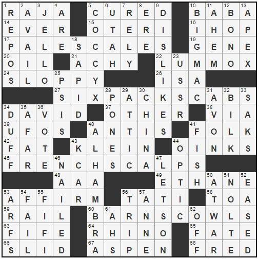 L.A.Times Crossword Corner: Tuesday, May 3, 2022 Catherine Cetta