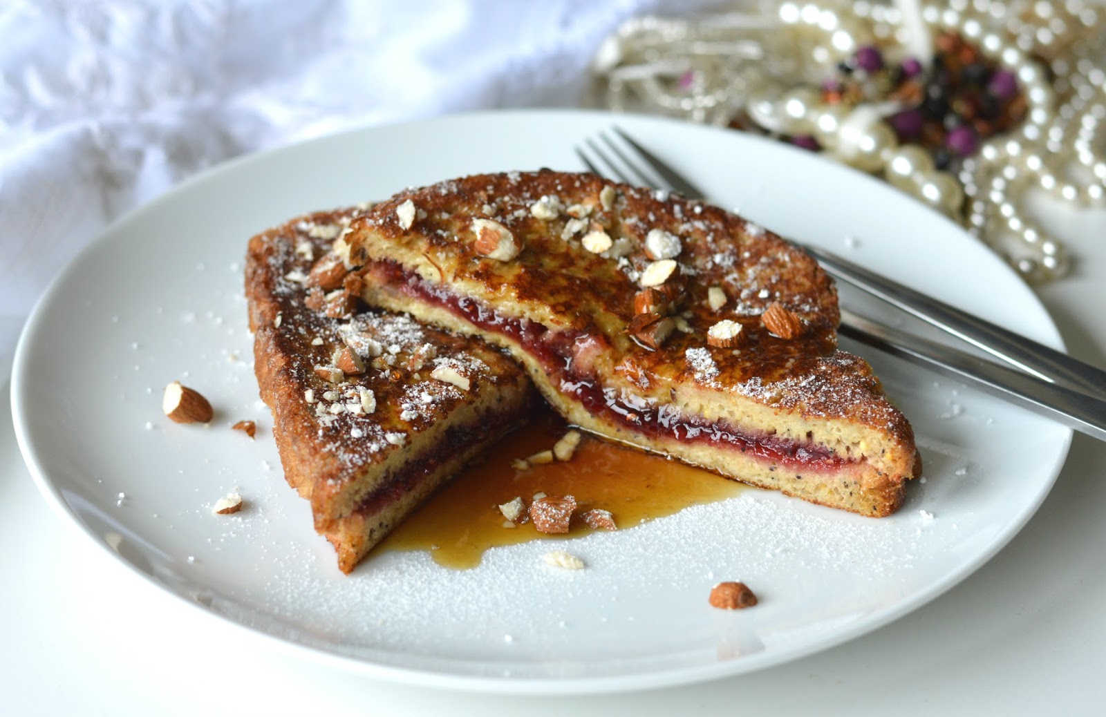 "I balance, therefore I am" Raspberry jam stuffed French toast