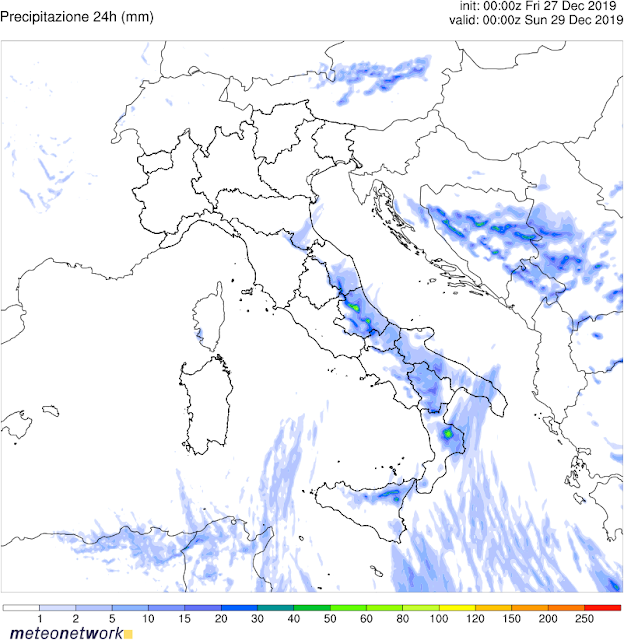 Precipitazioni 24 ore mm WRF Italia