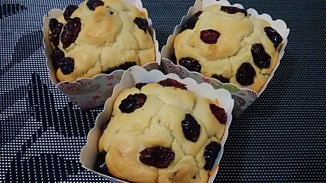 Magdalenas sin azúcar con arándanos