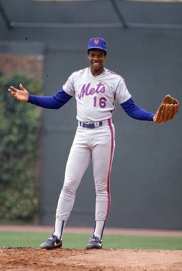 New York Mets Dwight Gooden (16) in action during a game from the 1987  season with the New York Mets at Shea Stadium in Flushing Meadows, New York.  Dwight Gooden played for