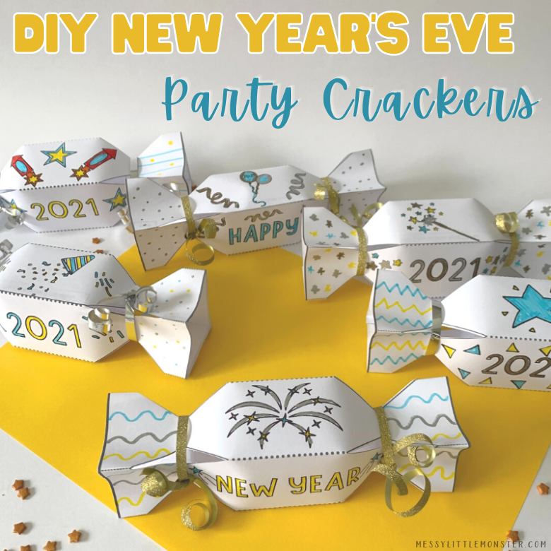 DIY New Years Eve Party Crackers Template Messy Little Monster