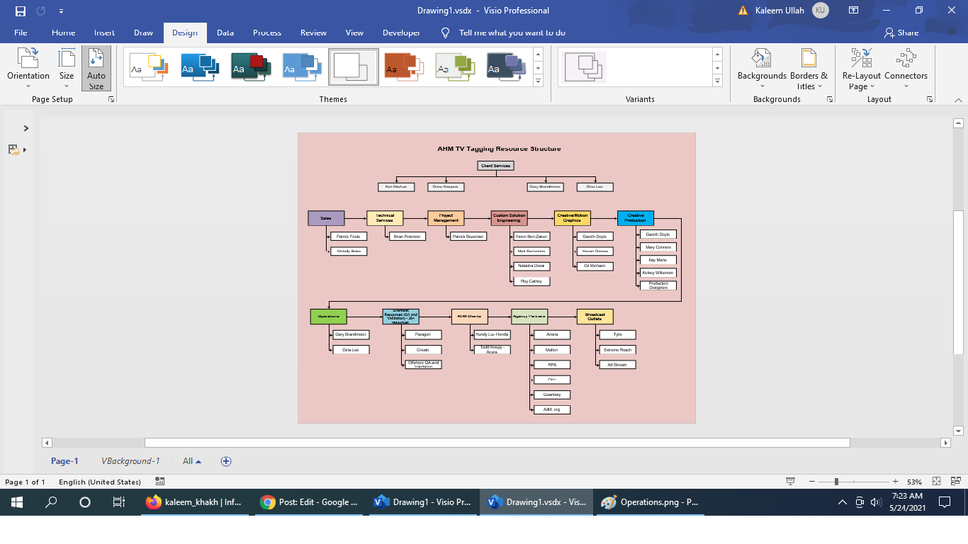 How to change Background color in Microsoft Visio?