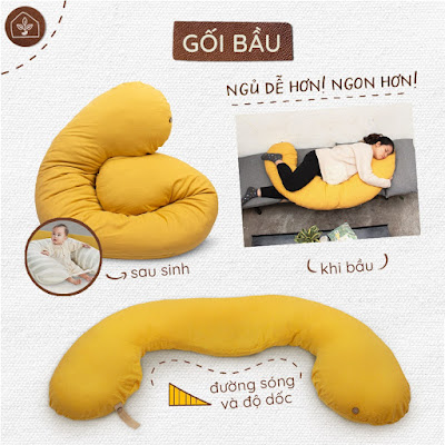[A159] Sự thoải mái tuyệt đối cho giấc ngủ của mẹ bầu với gối bầu đậu khuyết của Nhà Đậu
