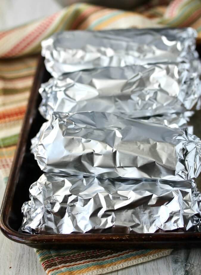 Freezer Breakfast Burritos (Make Ahead) wrapped in foil
