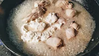 White Paste cream butter in boiling chicken food recipe dinner ideas