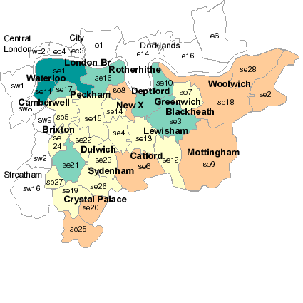 South East London Region City Map | Map of London Political Regional