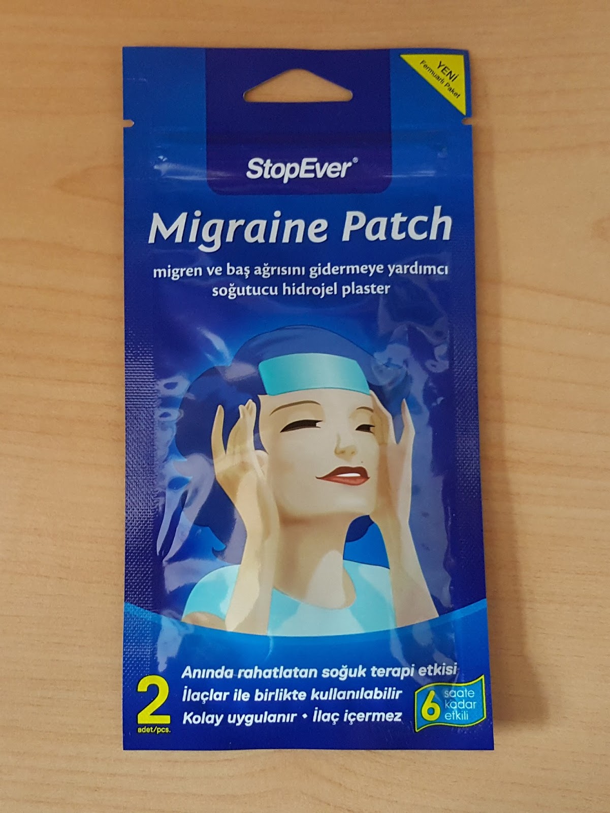 StopEver Migraine Patch Migren ve Baş Ağrısını Gidermeye Yardımcı Soğutucu Hidrojel Plaster
