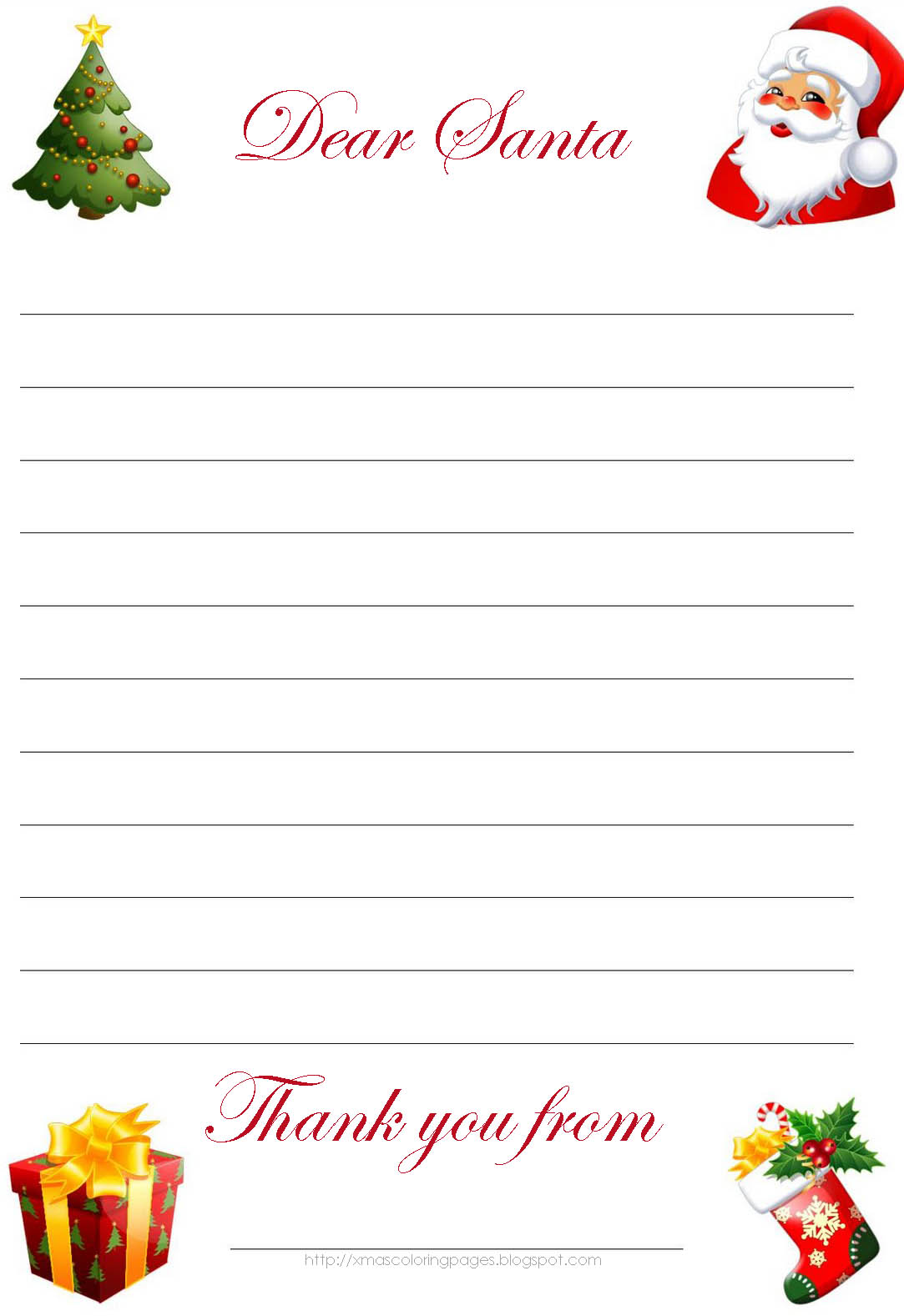 Free Printable Blank Template Letter From Santa