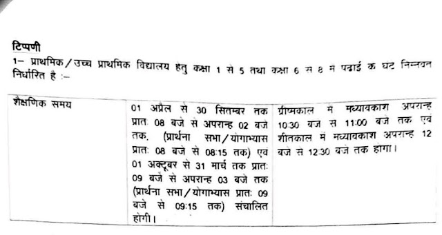 एक अक्टूबर से बदलेगा सरकारी स्कूलों के खुलने का समय