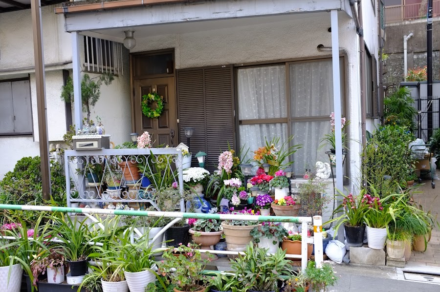 cute house entrance in Daikanyama neighborhood in Tokyo