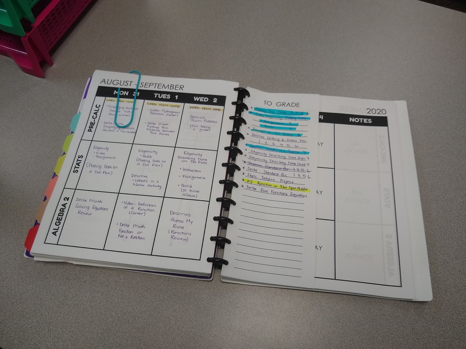 Free Printable Lesson Plan Book for Math Teachers 