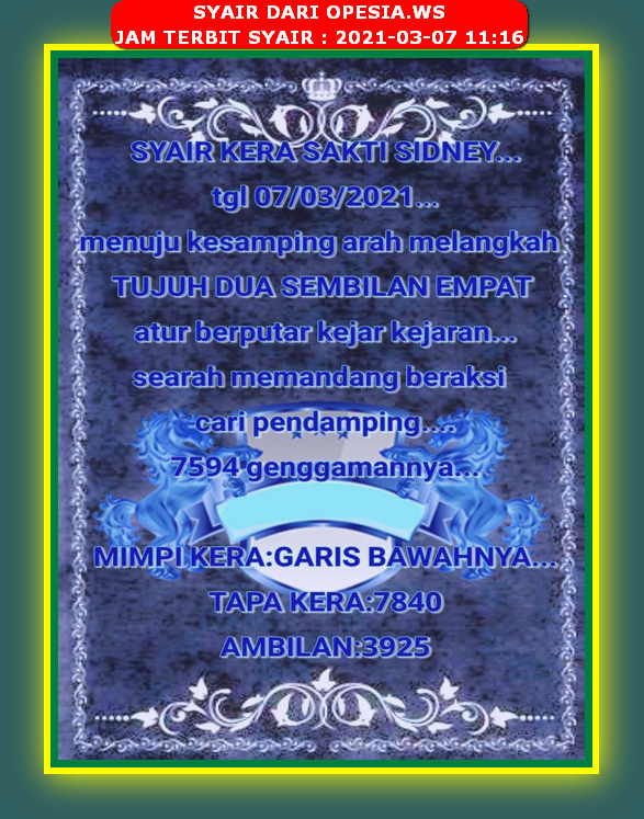 PREDIKSI SIDNEY