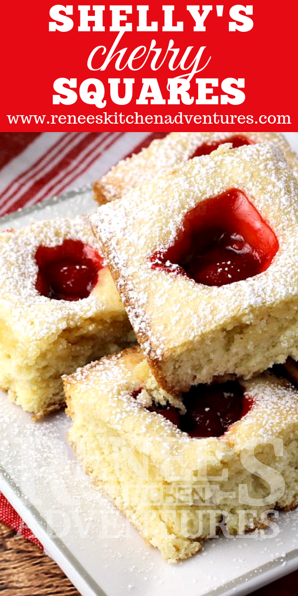 Shelly's Cherry Squares by Renee's Kitchen Adventures pin for Pinterest