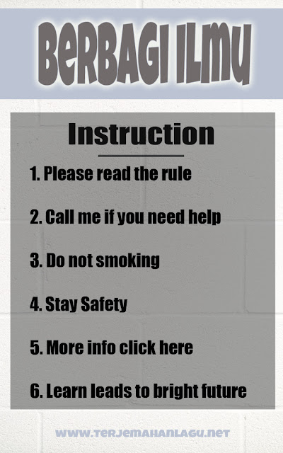 Instruction Simple present tense Instruction Simple present tense