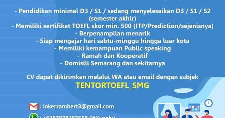 Lowongan Kerja Tentor Freelance Untuk Event Toefl Akbar Zambert