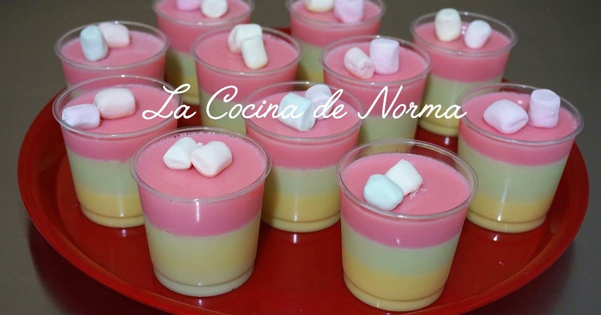 GELATINA DE MALVAVISCOS EN VASITOS ¡¡PARA MESA DE POSTRES!! La Cocina