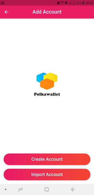 Tạo ví Polkawallet Tạo ví Polkawallet