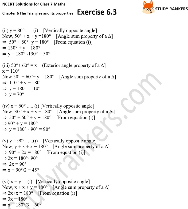NCERT Solutions for Class 7 Maths Ch 6 The Triangles and its properties Exercise 6.3 3 NCERT Solutions for Class 7 Maths Ch 6 The Triangles and its properties Exercise 6.3 3
