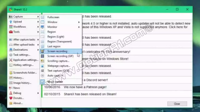 ShareX تحميل برنامج ShareX لتسجيل شاشة الكمبيوتر