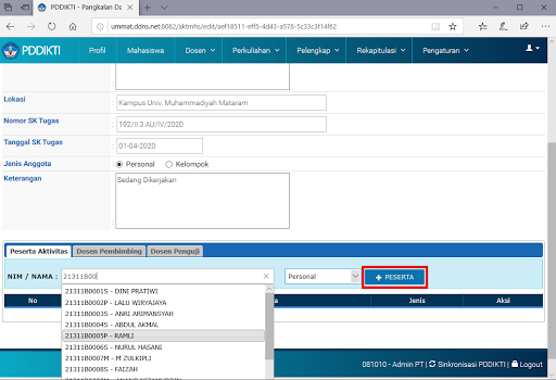 Tutorial Input Data Aktifitas Mahasiswa Di Laporan Feeder Pddikti