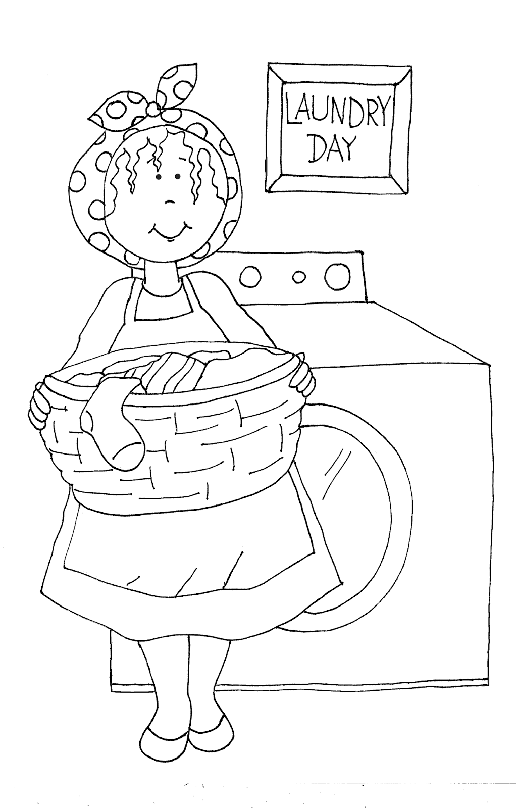 Free Dearie Dolls Digi Stamps Laundry Day