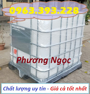 Tank nhựa IBC 1000L nhập khẩu, bồn nhựa 1 khối đựng hóa chất, bồn nhựa có khung  7b7fedf39e327c6c2523