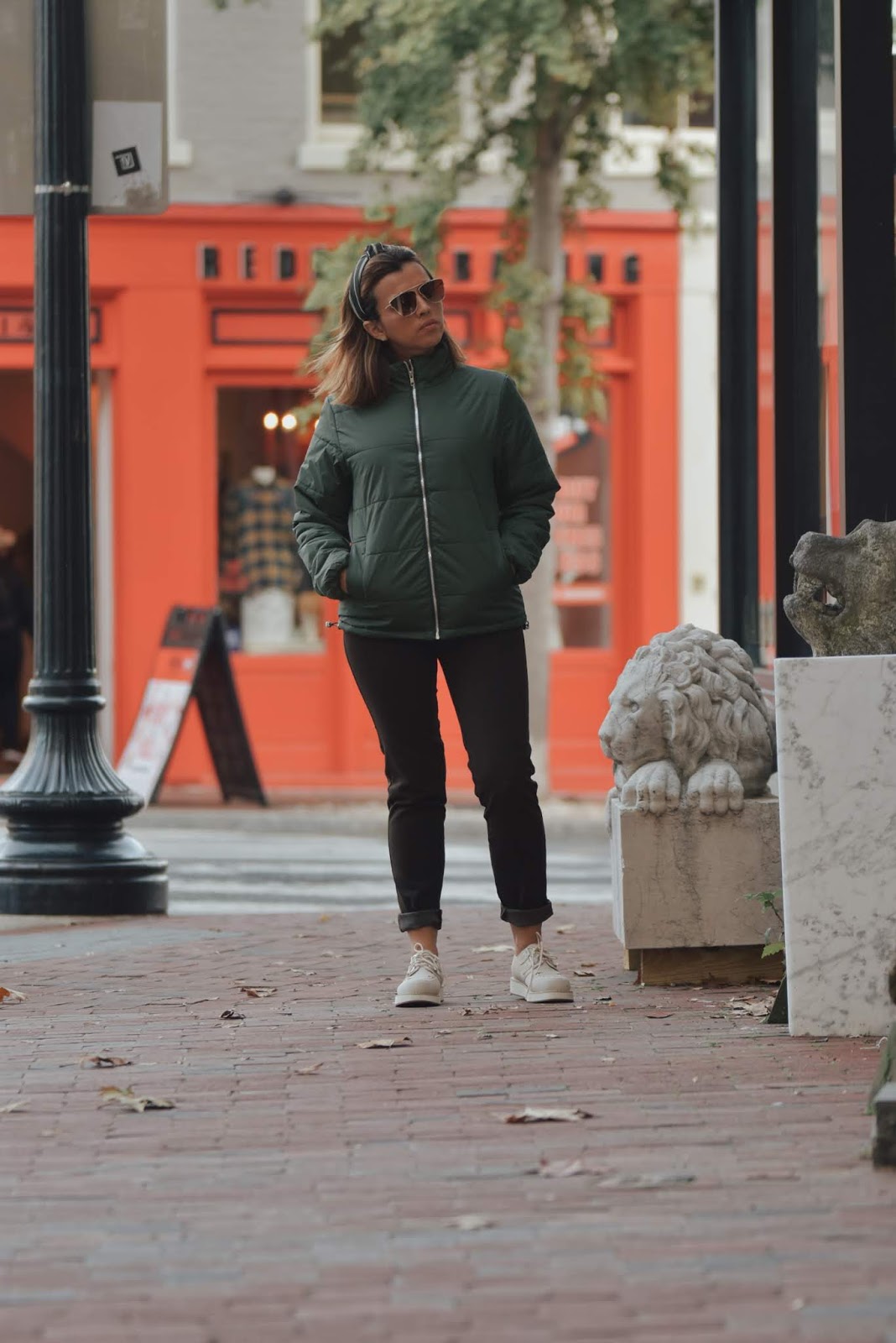 Army Green Quilted Zip-Up Puffer Parka Jacket-mariestilo-lookoftheday-dcblogger-streetstyle-fashionblogger-lookbook store-lbsdaily-moda-