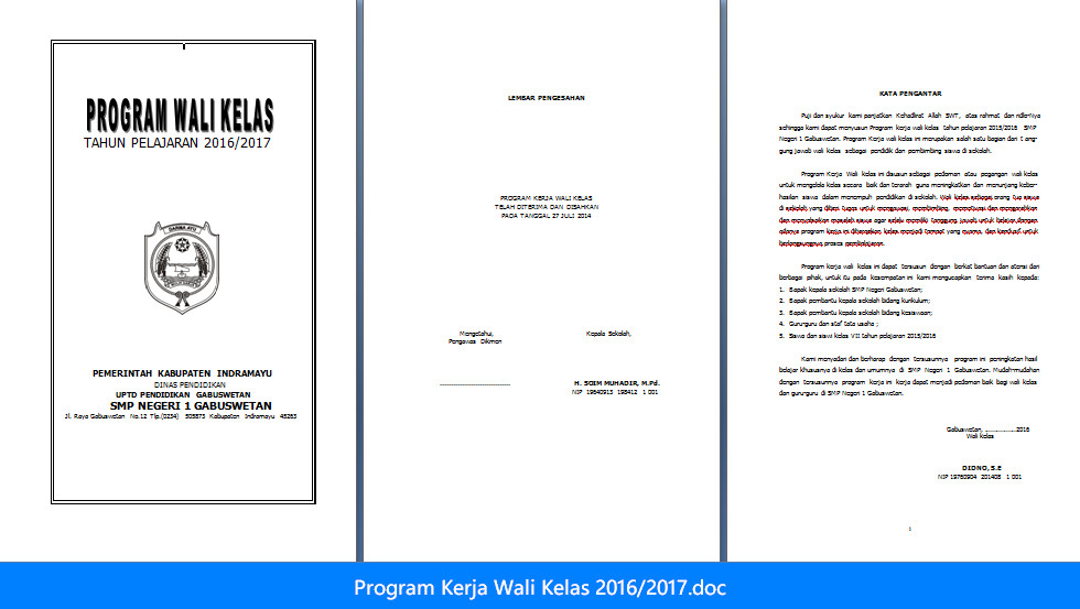 Program Kerja Wali Kelas Tahun 2016/2017 Format Microsoft Program Kerja Wali Kelas Tahun 2016/2017 Format Microsoft