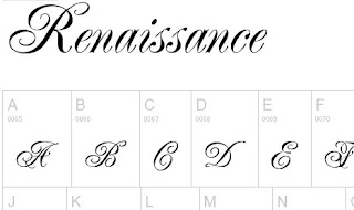 renaissance calligraphy alphabet