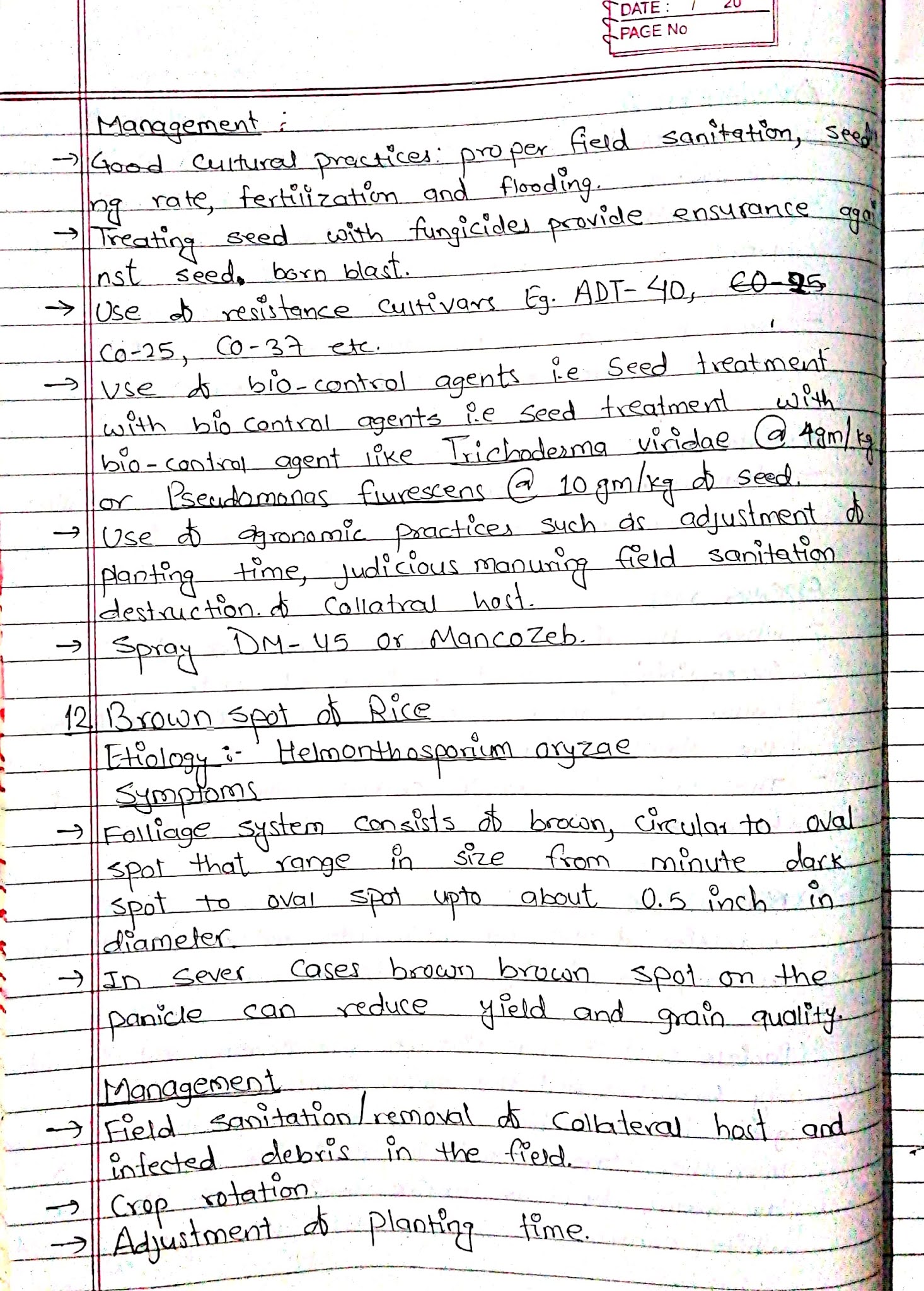 ISC.Ag Plant Protection Full hand written note ~ A2Z AgriNotes