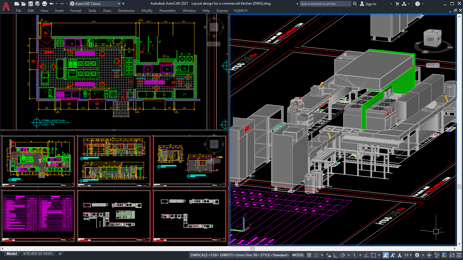 restaurant kitchen layout 3d