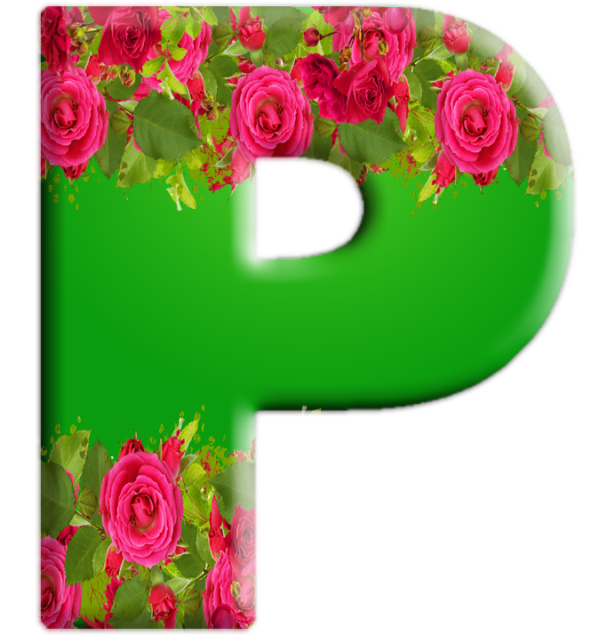 Sussurro De Amor Alfabeto Textura Verde Com Rosas