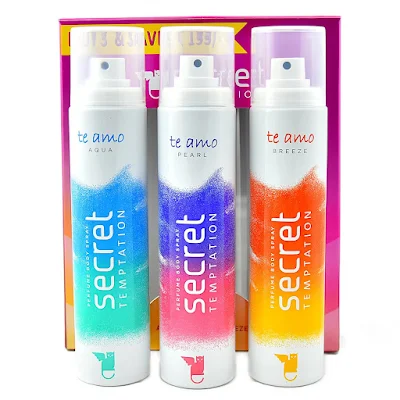 4. Secret Temptation TeAmo Aqua + Breeze + Pearl Combo Perfume Body Spray